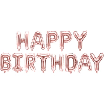 Partydeco - Folie Happy Birthday Rose Gold