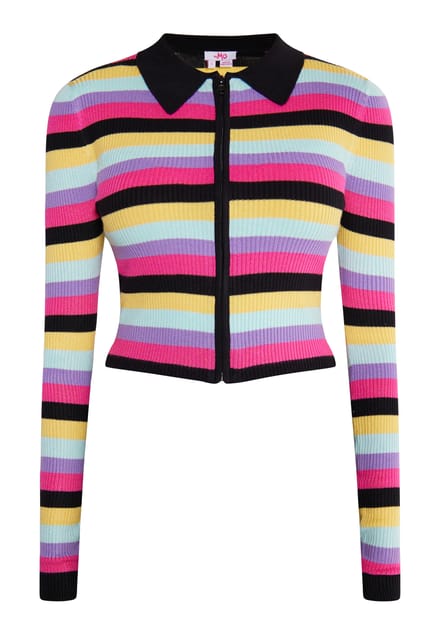 Mymo Kort vest Dames Zwart Veelkleurig