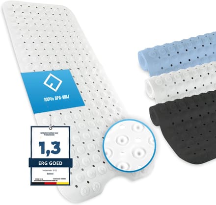 DYNA® Badmat antislip voor in bad - Douchemat antislip voor douche - Badmat antislip - Wit - 100cm x 40cm x 3 cm