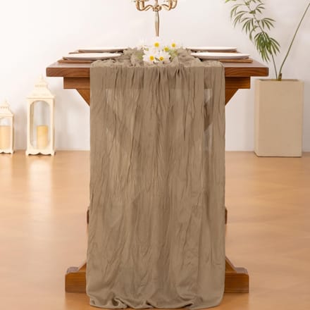 Boho Rustieke Gaas Tafelloper voor Bruiloft en Feestdecoratie