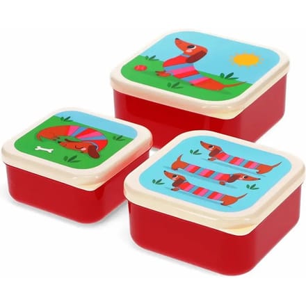 Snackdoosjes Sausage Dog/ Teckel van Rex London (3 stuks)