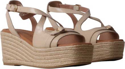 Napolie leren sandalen met sleehak