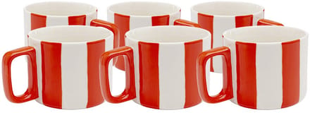 Kopjes Cocina rood en wit (6/set) Kare Design