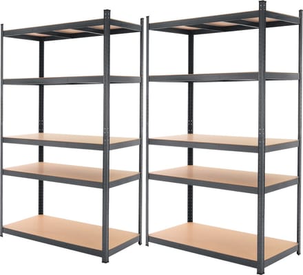 Set van 2 werkplaatsplanken 200x100x60 cm antraciet metaal