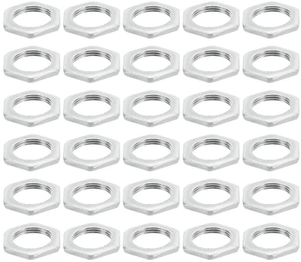 M16 x 1.0 Steel Hex Nuts - 30pcs Metric Thread Galvanized Hardware Nuts - Screws Devices Fixing for Lamps - Machinery Maintenance 3mm Height