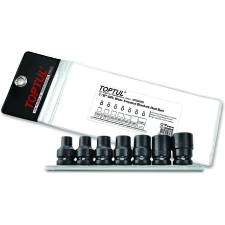 E-TORX slagmoerdopset TOPTUL 1/2" 7 stuksE10 E12 E14 E16 E18 E20 E24