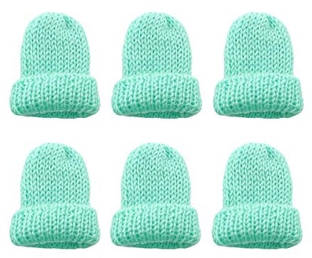Set van 6 gebreide eierwarmers voor een gezellig ontbijt