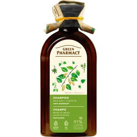 Green Pharmacy Shampoo Anti-dandruff Birch Buds &amp; Castor Oil 350 ml
