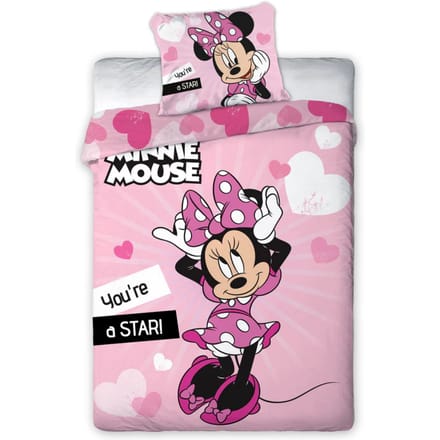 Disney Minnie Mouse Dekbedovertrek star - 140 x 200 cm - Polyester