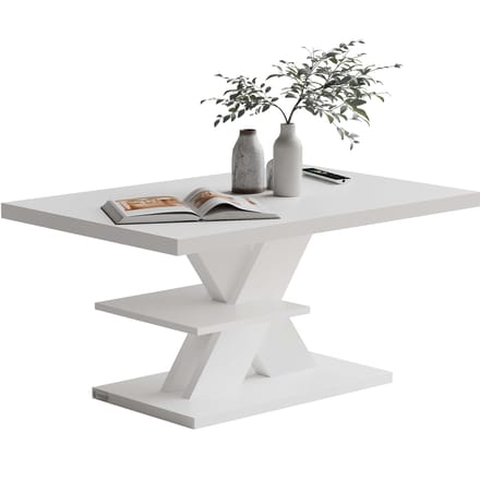 Casaria Salontafel Detroit - Extra Legblad 90x60x45cm - Wit