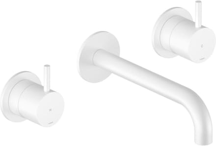 Hotbath Cobber - Wastafelmengkraan - zonder Waste - Laag - Wit - Inbouw - Messing - V03