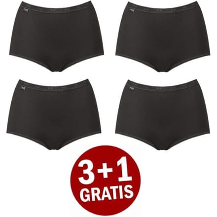 sloggi Basic+ Dames Maxi slip - 4-pack - Zwart