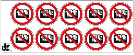 Niet afdekken verbodssticker - P081 | 5 cm - 10 stuks per vel