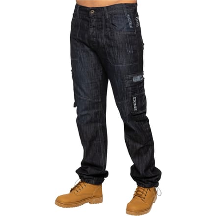 Enzo | Heren Combat Denim Jeans - Donkerblauw