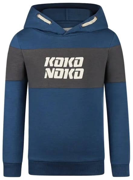 Koko Noko Hoody Mid Blue/Dark Grey maat 92