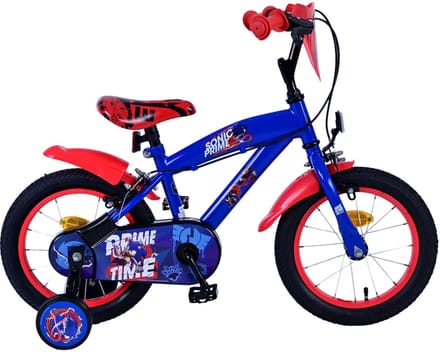 Sonic Prime Kinderfiets - Jongens - 14 inch - Blauw Rood - Twee handremmen