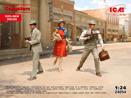 ICM Modelbouwpakket Militaire voertuigen - 24054 Gangsters - 3 Figuren Plastic - 1:24 - Modelbouw