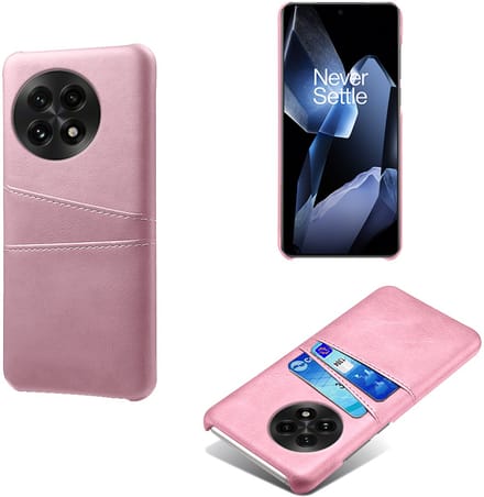 Hybride Backcover met Opbergvakjes + Glas Screenprotector voor OnePlus 13R _ Roze Goud