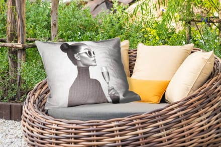 Buitenkussens - Vrouw - Champagne - Modern - 60x40 cm - Weerbestendig