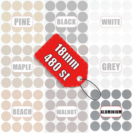 AMIG Afdekstickers Aluminium 18mm Ruw PVC Grootverpakking - 480 Stuks