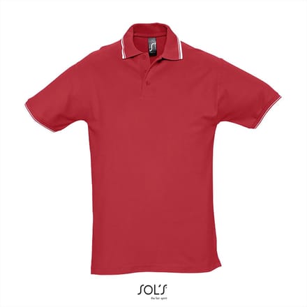 SOL'S Contrast-Polo Practice L585 - Red/White - M