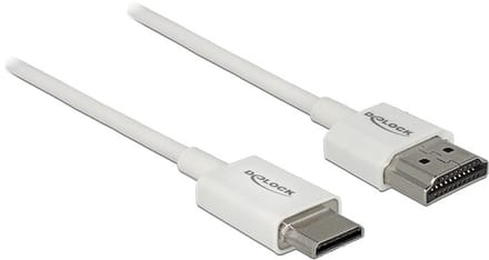 Dunne Premium Mini HDMI - HDMI kabel - versie 2.0 (4K 60Hz) / wit - 2 meter
