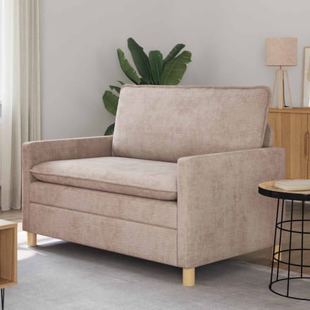 vidaXL - Bank - Beige - 126 - x - 81 - x - 87,5 - cm - Polyester