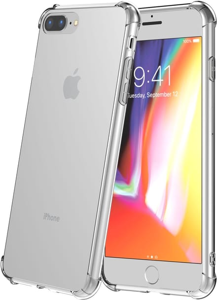 Smartphonica Telefoonhoesje Geschikt voor iPhone 7/8 Plus transparant hoesje flexibel met stootrand geschikt voor Apple iPhone 7 Plus;Apple iPhone 8 Plus