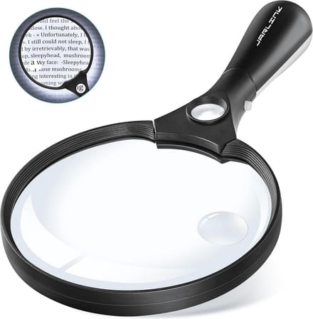 Handheld Vergrootglas met Licht: 10X, 20X, 45X Vergroting voor Lezen en Inspectie
