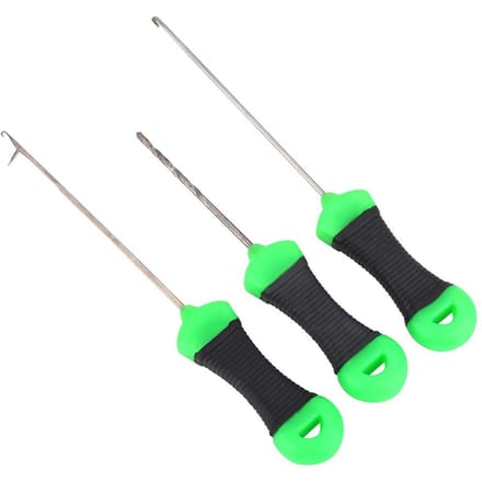 3 Stuks Roestvrij Staal Karpervissen Splicing Naald Aas Naaldaas Haakboor Rig Tools black