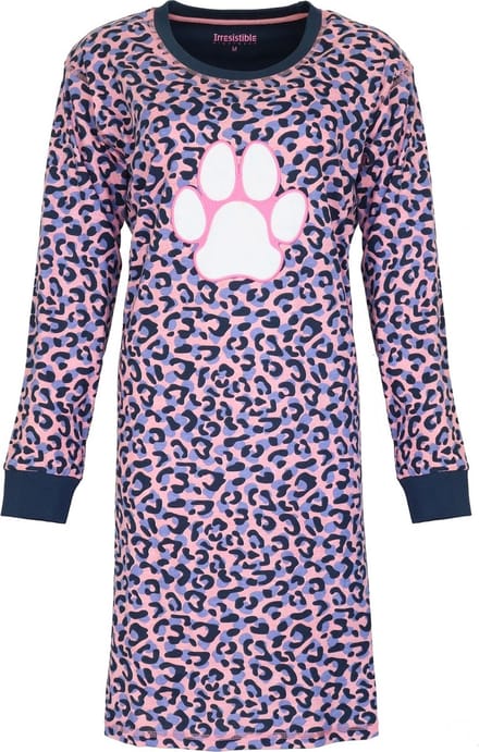 Irresistible Dames Nachthemd - 100% Katoen - Blauwe afwerking - Maat L
