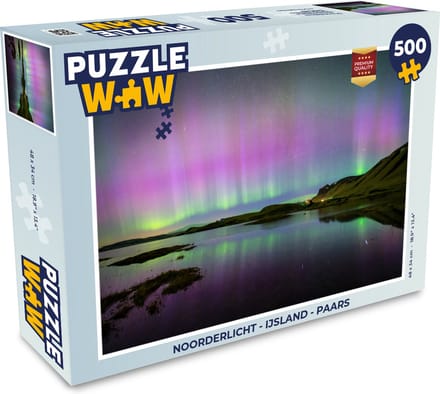 Puzzel Noorderlicht - IJsland - Paars - Legpuzzel - Puzzel 500 stukjes