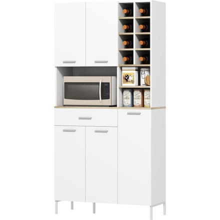 4goodz Keukenkast met open schappen en 5 deuren - MDF - Wit