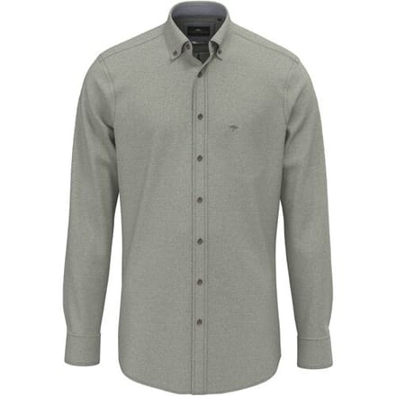 Fynch-Hatton Overhemd Herringbone Flanel Button-Down Dark Ivy / male