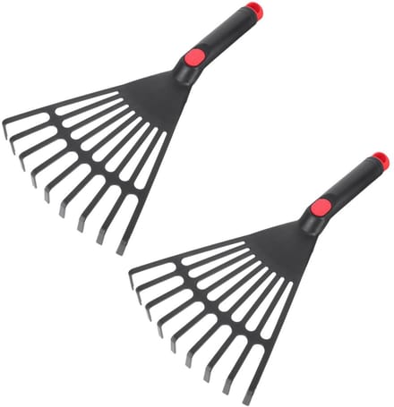 Dailygoods- Handhark 2 Stuks - Tuinhark - Grashark - Bladhark - Klein - Voor Bladeren - Hark
