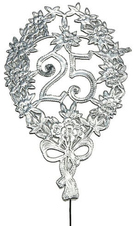 Jubileumnummer 25 zilver Ø8cm 10st