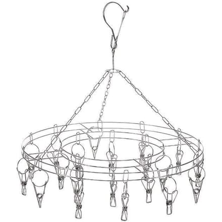 Roestvrijstalen Sokkenrek Met Dik Multi-clip Sokkendroogrek Ronde Kledinghanger Multifunctioneel Drying Racks&Drying Racks&Drying Racks white