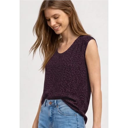 Shirt met boothals en elastische zoom