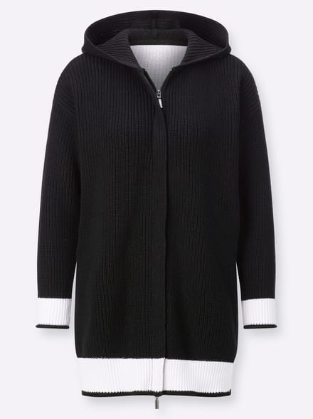 Gebreid vest met capuchon