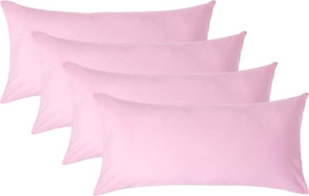 Homescapes Kussensloop 40x80 cm Set van 4 – Roze – 100% Egyptisch Perkal Katoen – 200 TC