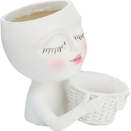 Mannequin Bloempot Hars Creatieve Dubbele Bloempot Gezicht Bloempot white