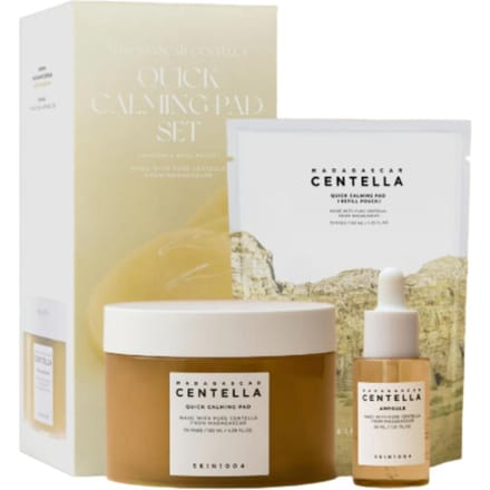 SKIN1004 Madagascar Centella Snel Kalmerende Pads Set (70 Pads + 70 Navulpads + 30ml Ampul) beige