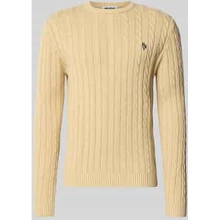 Slim fit gebreide pullover met kabelpatroon