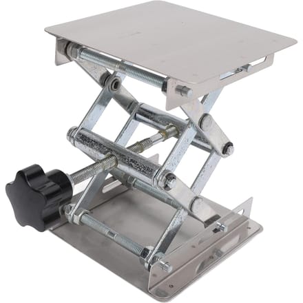 Roestvrij Staal Laboratoriumkrik Schaarstandaard Platform 4x4 inch Uitbreidbare Hoogte 48 mm?152mm Hefplatform white