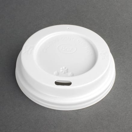 Fiesta recyclebare koffiebekerdeksels wit 225ml / 8oz (50 stuks)