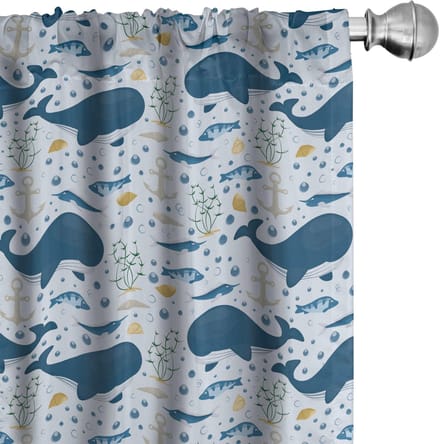 Wal gordijnen – 2x75x225 cm – Babyblauw multicolor