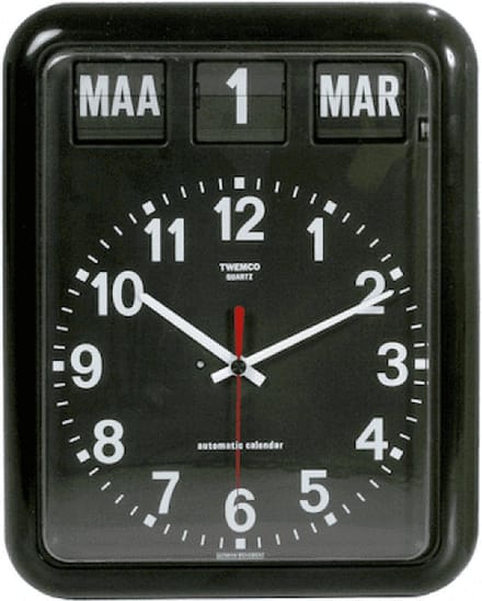 Twemco BQ12 - Klok - Rechthoekig - Kunststof - 30x38 cm - Black