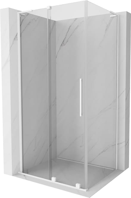 Mexen Velar L schuifdouchecabine 90 x 100 , transparant, wit - 871-090-100-03-20