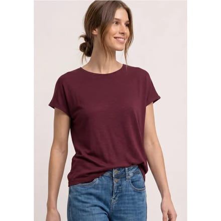 Shirt met korte mouwen en boothals