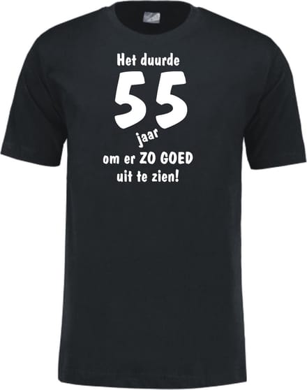 Mijncadeautje - Leeftijd T-shirt - Het duurde 55 jaar - Unisex - Zwart (maat M)